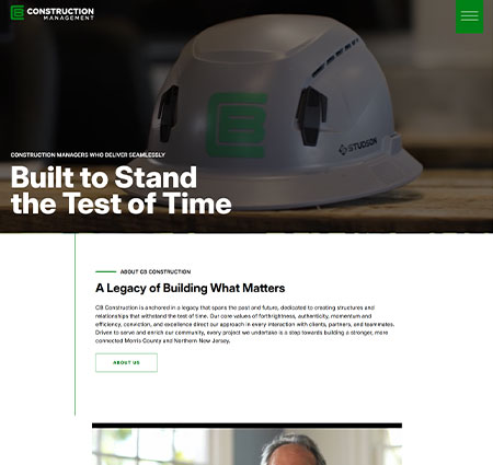 CB Construction homepage